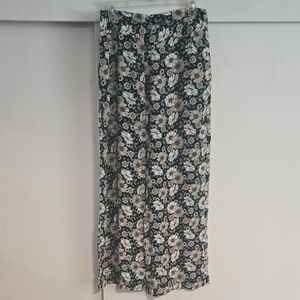 NWOT Bohemian Mama 60s 70s Floral Print 100% Viscose Wide Leg High Waist Trouser